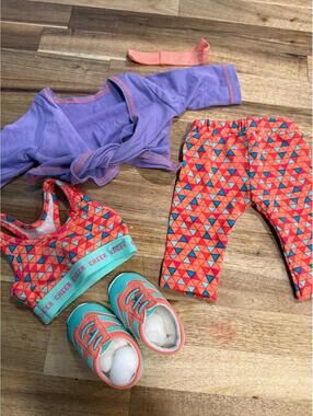 American Girl 18" Doll Cheer Practice Outfit Cheerleading Outfit Shoes A983